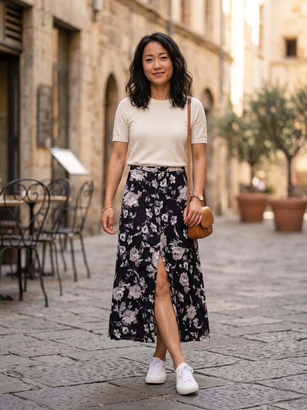 wild fable Black and White Floral Maxi Skirt
